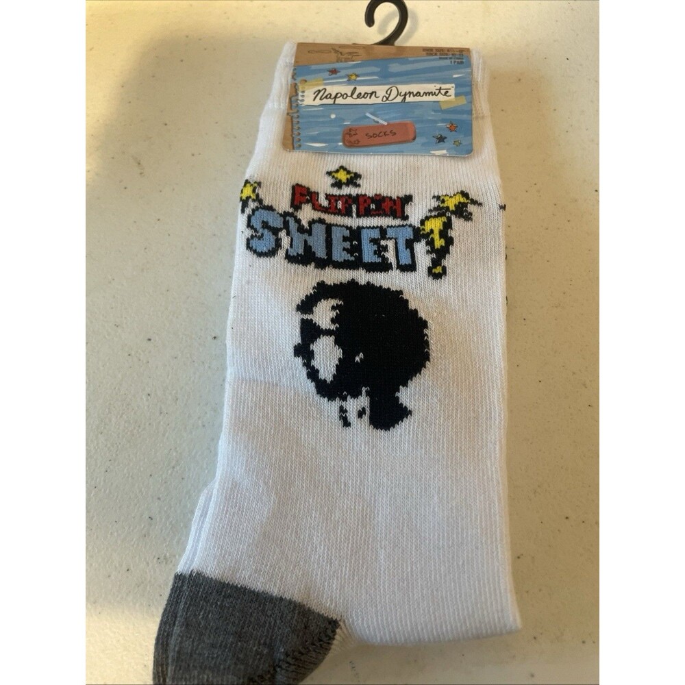 Napoleon Dynamite New Socks Flippin’ Sweet Shoe Size 6 1/2–12, Sock Size 10–13